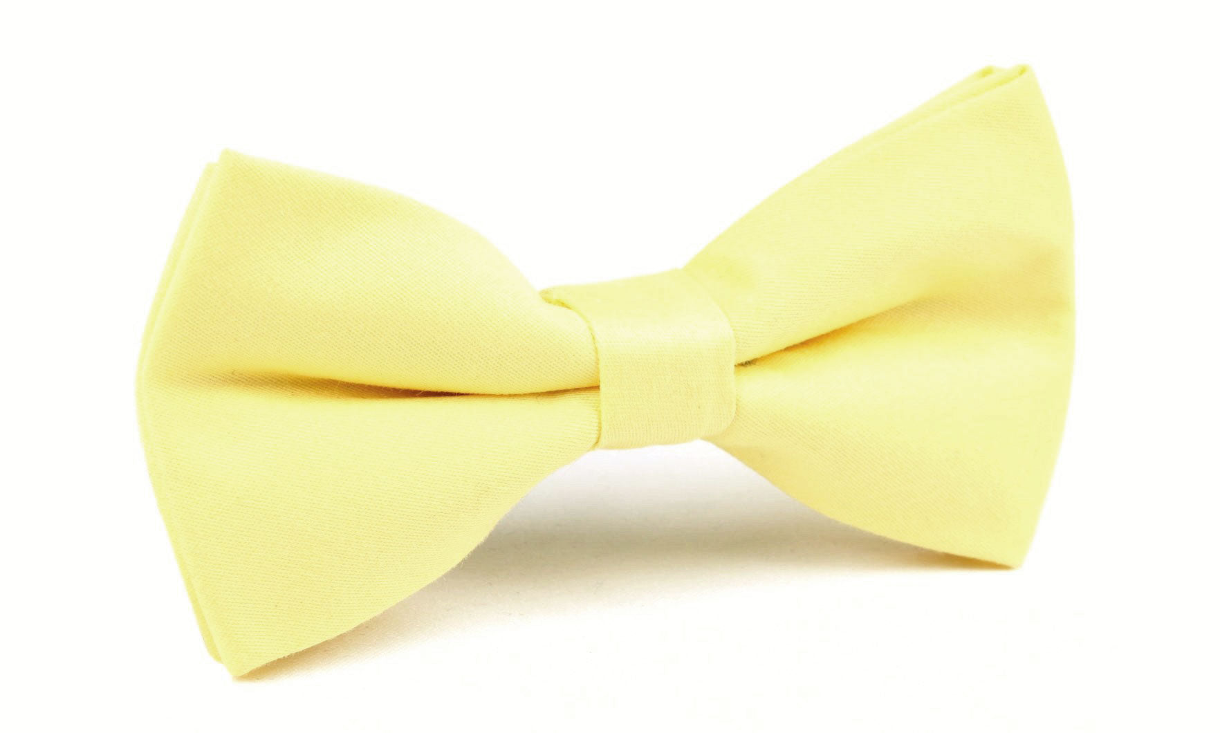 Pastel Yellow Cotton Bow Tie