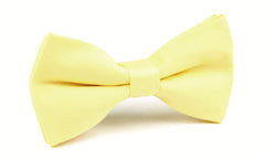 Pastel Yellow Cotton Bow Tie