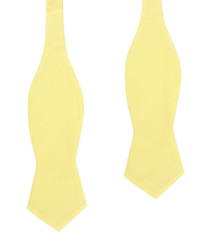 Pastel Yellow Cotton Self Tie Diamond Bow Tie