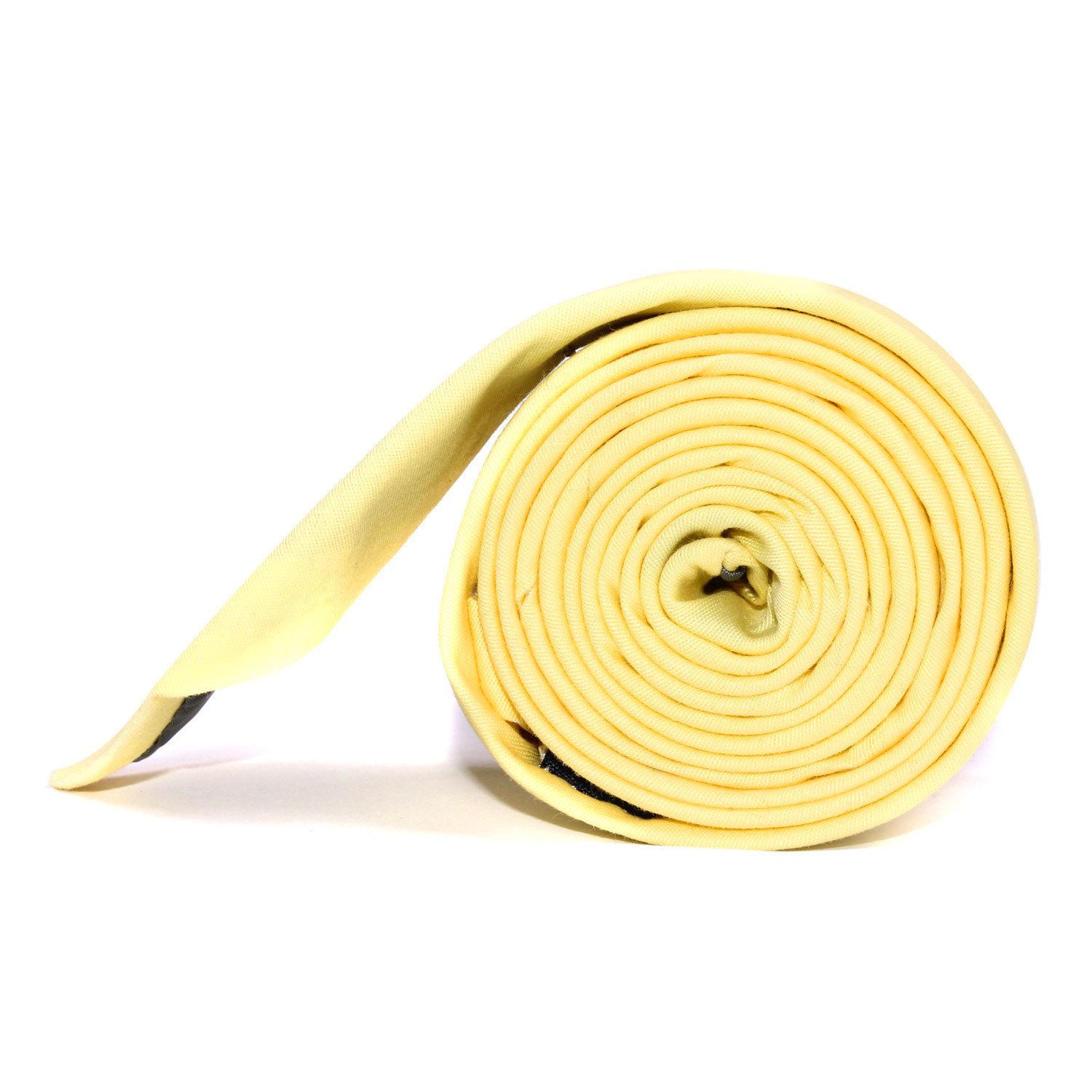 Pastel Yellow Cotton Skinny Tie