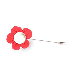 Americain Red Lapel Pin Back Boutonniere