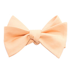 Peach Cotton Self Tie Bow Tie 1