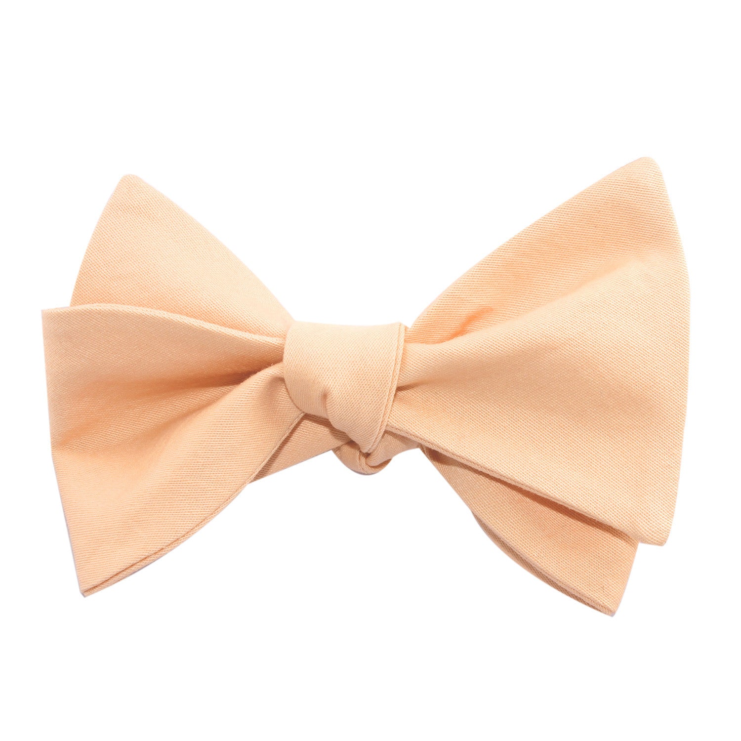 Peach Cotton Self Tie Bow Tie 2