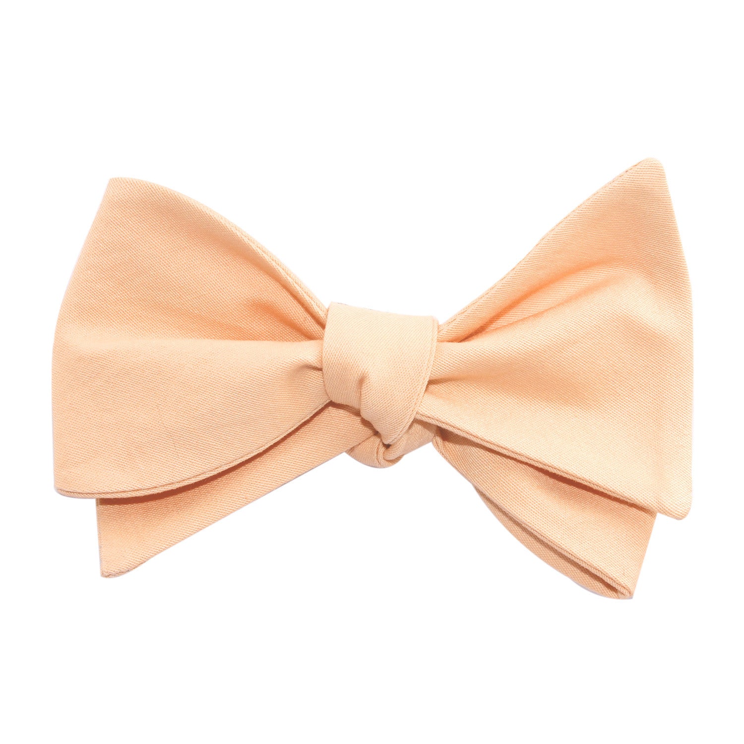 Peach Cotton Self Tie Bow Tie 3