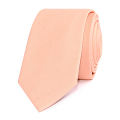 Peach Cotton Skinny Tie Front