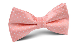Peach Mini Polka Dots Bow Tie
