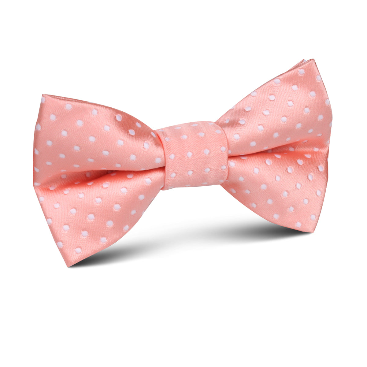 Peach Mini Polka Dots Kids Bow Tie