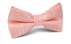 Peach Paisley Bow Tie