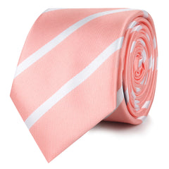 Peach Striped Skinny Ties