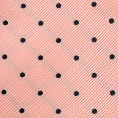 Peach on Black Polka Dots Bow Tie Fabric