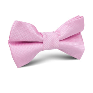 Peony Pink Basket Weave Kids Bow Tie