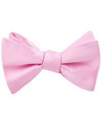 Peony Pink Basket Weave Self Tied Bow Tie