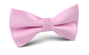 Peony Pink Basket Weave Bow Tie