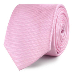 Peony Pink Basket Weave Skinny Ties