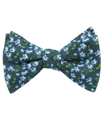 Periwinkle Floral Self Bow Tie Folded Up