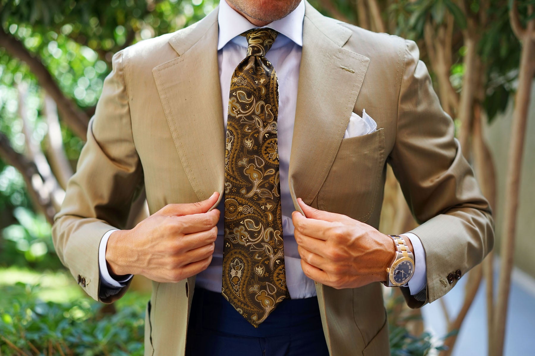 brown paisley ties