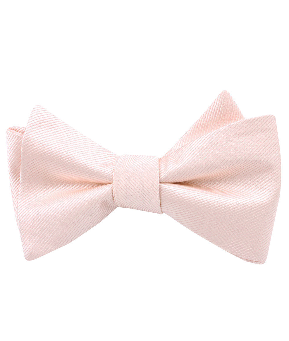 Petal Pink Twill Self Tied Bow Tie