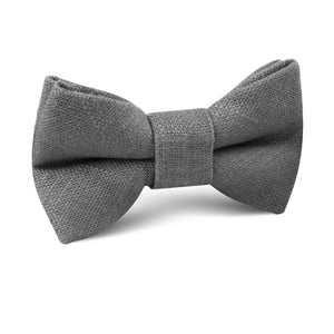 Pewter Grey Linen Kids Bow Tie