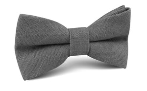 Pewter Grey Linen Bow Tie