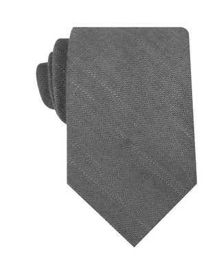 Pewter Grey Linen Necktie