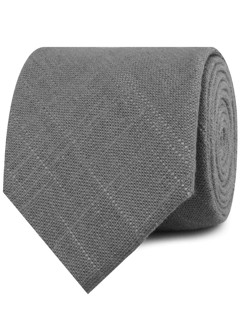 Pewter Grey Linen Neckties