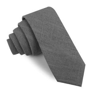 Pewter Grey Linen Skinny Tie