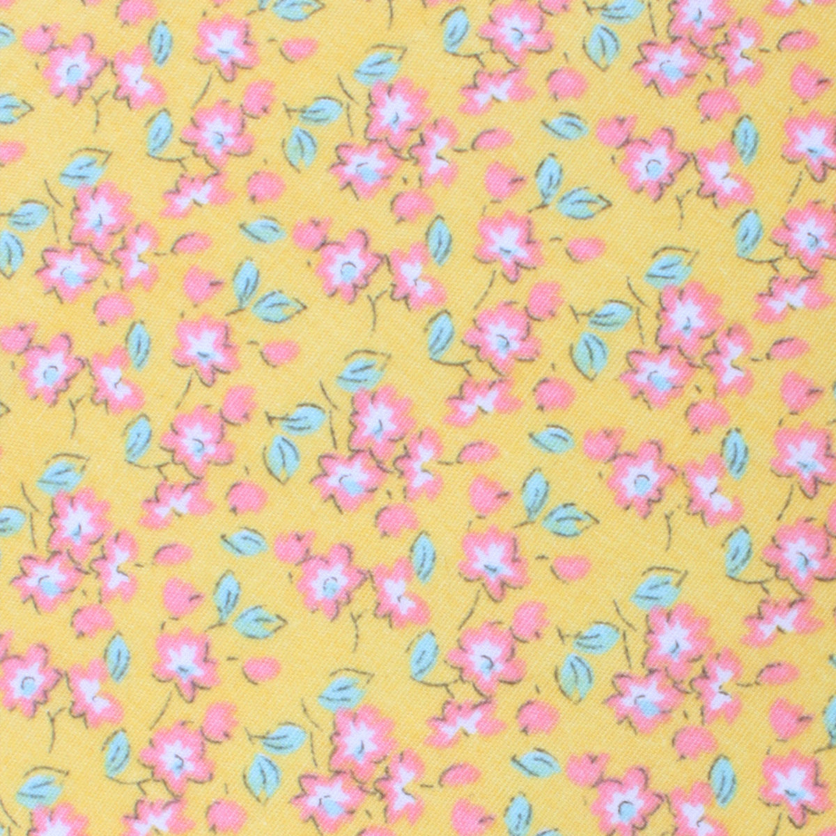 Phi Phi Yellow Floral Pocket Square Fabric