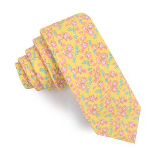 Phi Phi Yellow Floral Skinny Tie