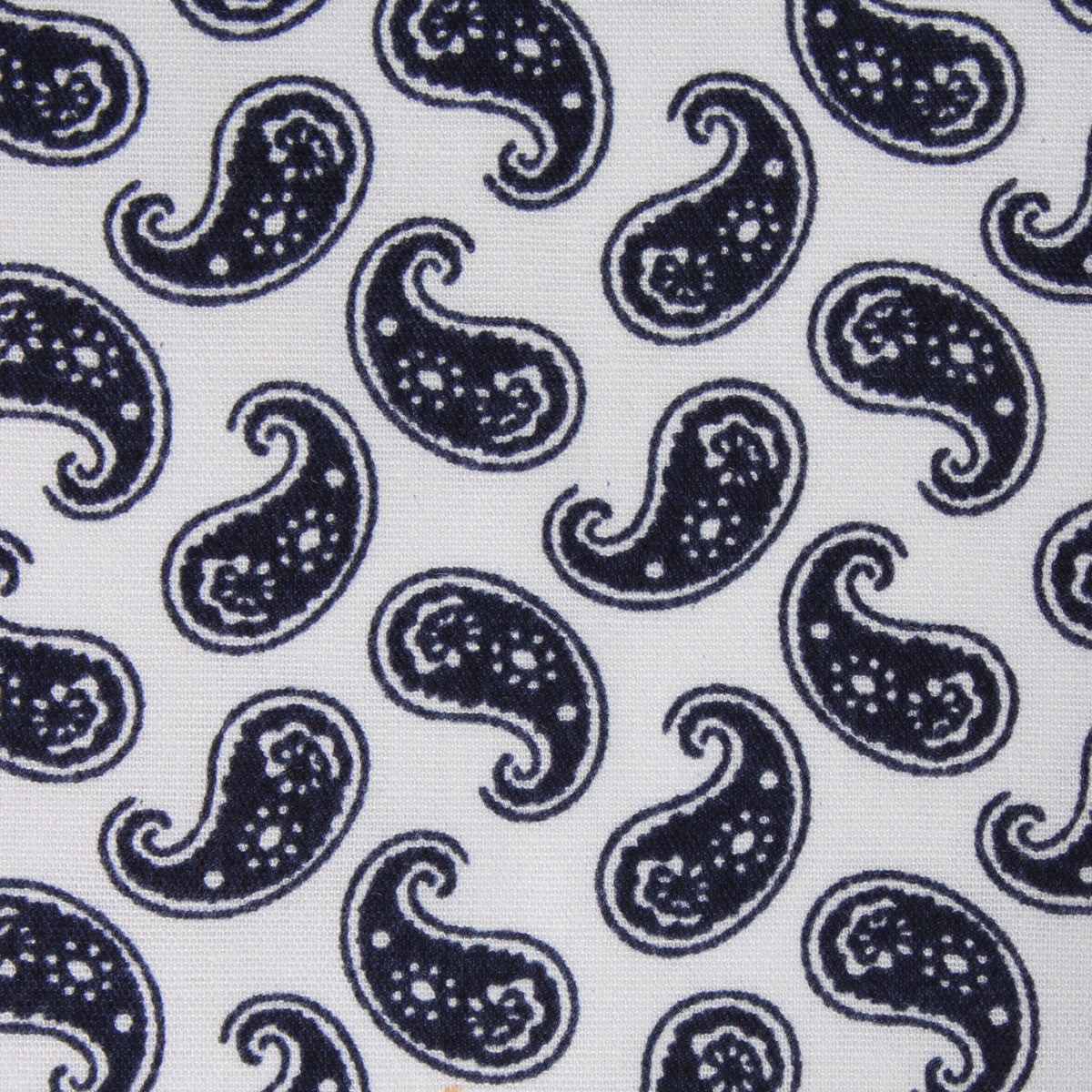 Picasso White on Blue Paisley Fabric Pocket Square