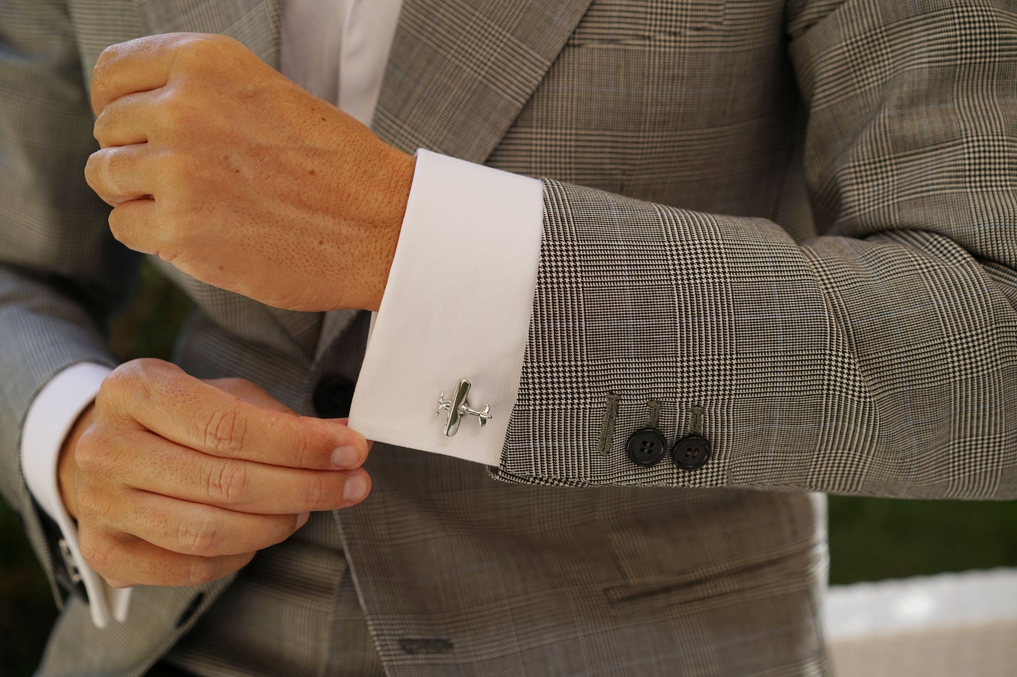 Pilot Wing Airplane Cufflinks | Aviation Propeller Plane Cuff Links | OTAA
