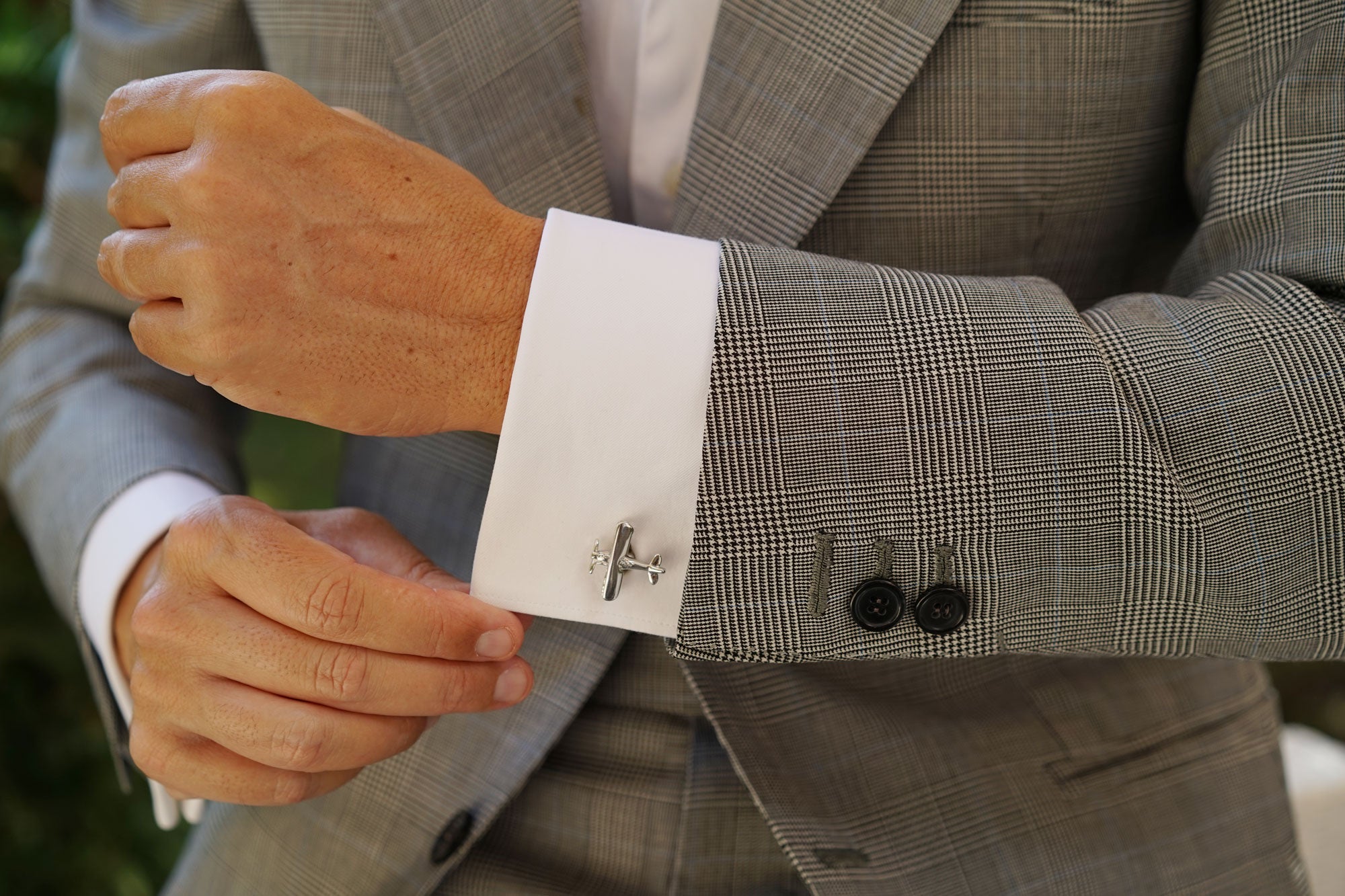 Pilot Wing Airplane Cufflinks | Aviation Propeller Plane Cuff Links | OTAA