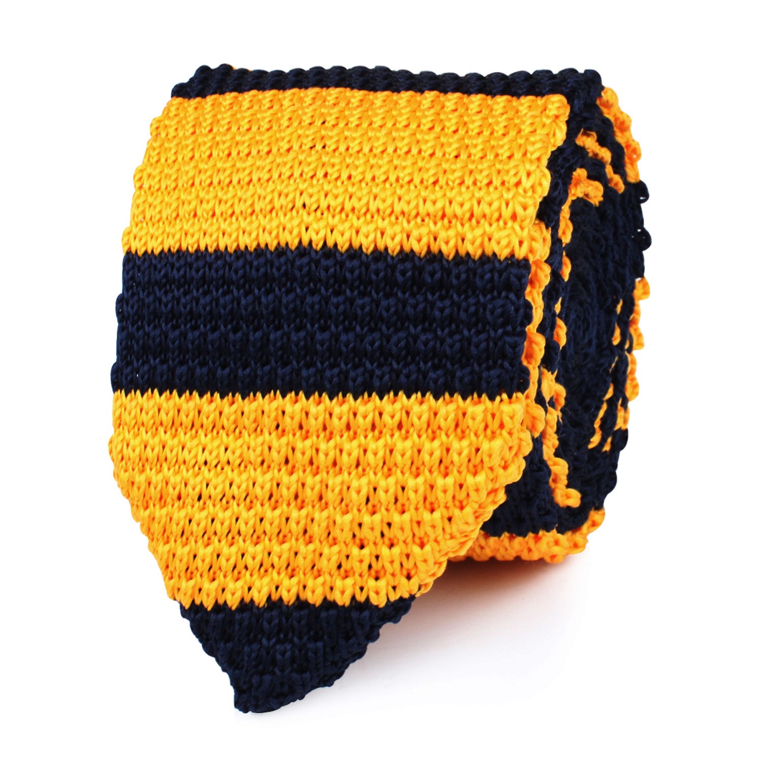 Pineapple Yellow Striped Knitted Tie