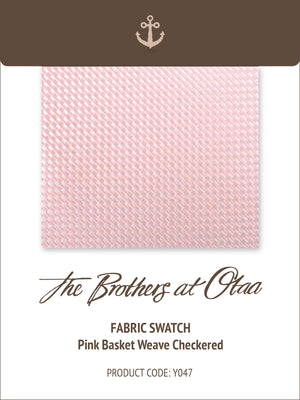 Fabric Swatch (Y047) - Pink Basket Weave Checkered