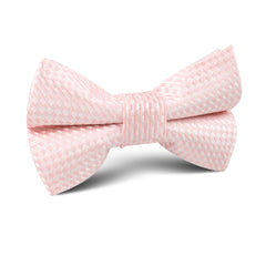 Pink Basket Weave Checkered Kids Bow Tie