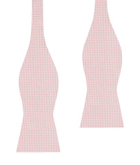Pink Basket Weave Checkered Self Bow Tie