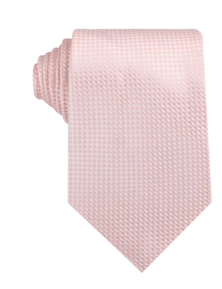 Pink Basket Weave Checkered Necktie | Blush Monochromatic Ties for Men ...