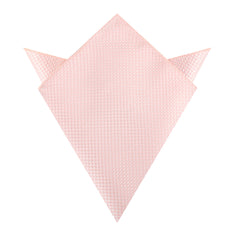 Pink Basket Weave Checkered Pocket Square