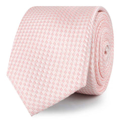 Pink Basket Weave Checkered Skinny Ties