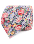 Pink Chrysanthemum Floral Necktie