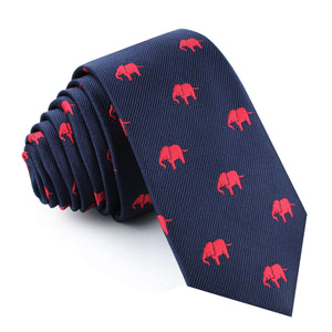 Pink Elephant Skinny Tie