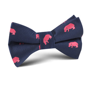 Pink Hippo Kids Bow Tie