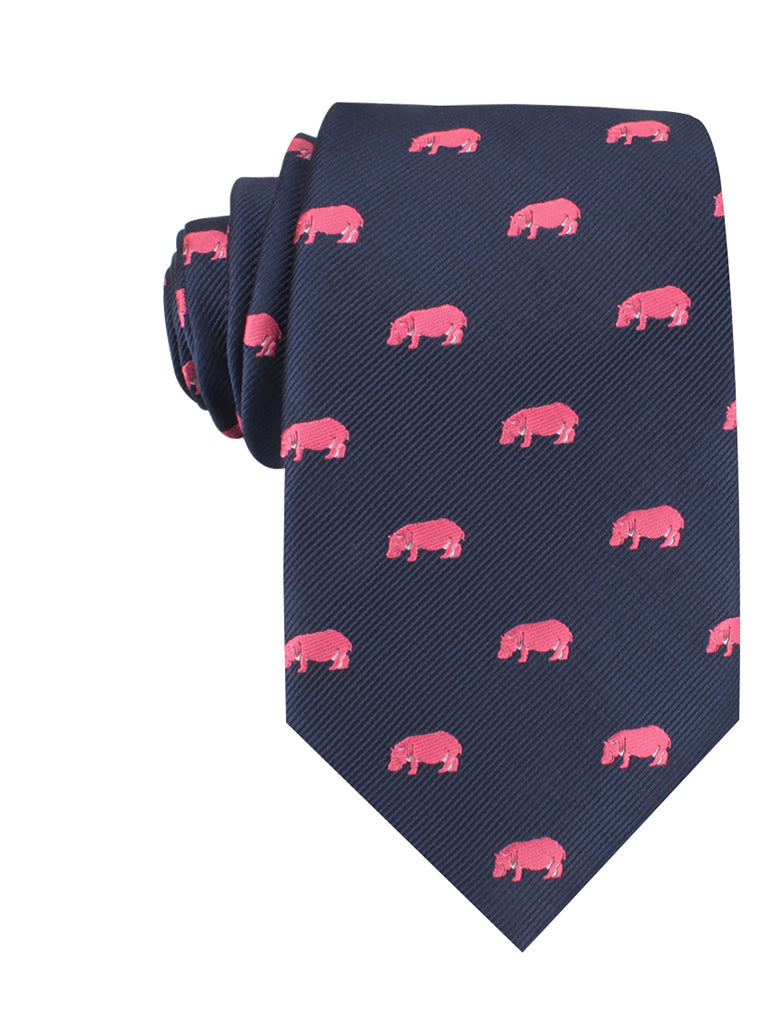 Pink Hippo Necktie
