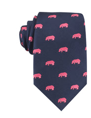 Pink Hippo Necktie