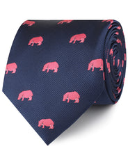 Pink Hippo Neckties