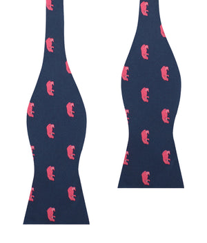 Pink Hippo Self Bow Tie