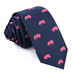 Pink Hippo Skinny Tie