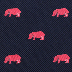 Pink Hippo Skinny Tie Fabric