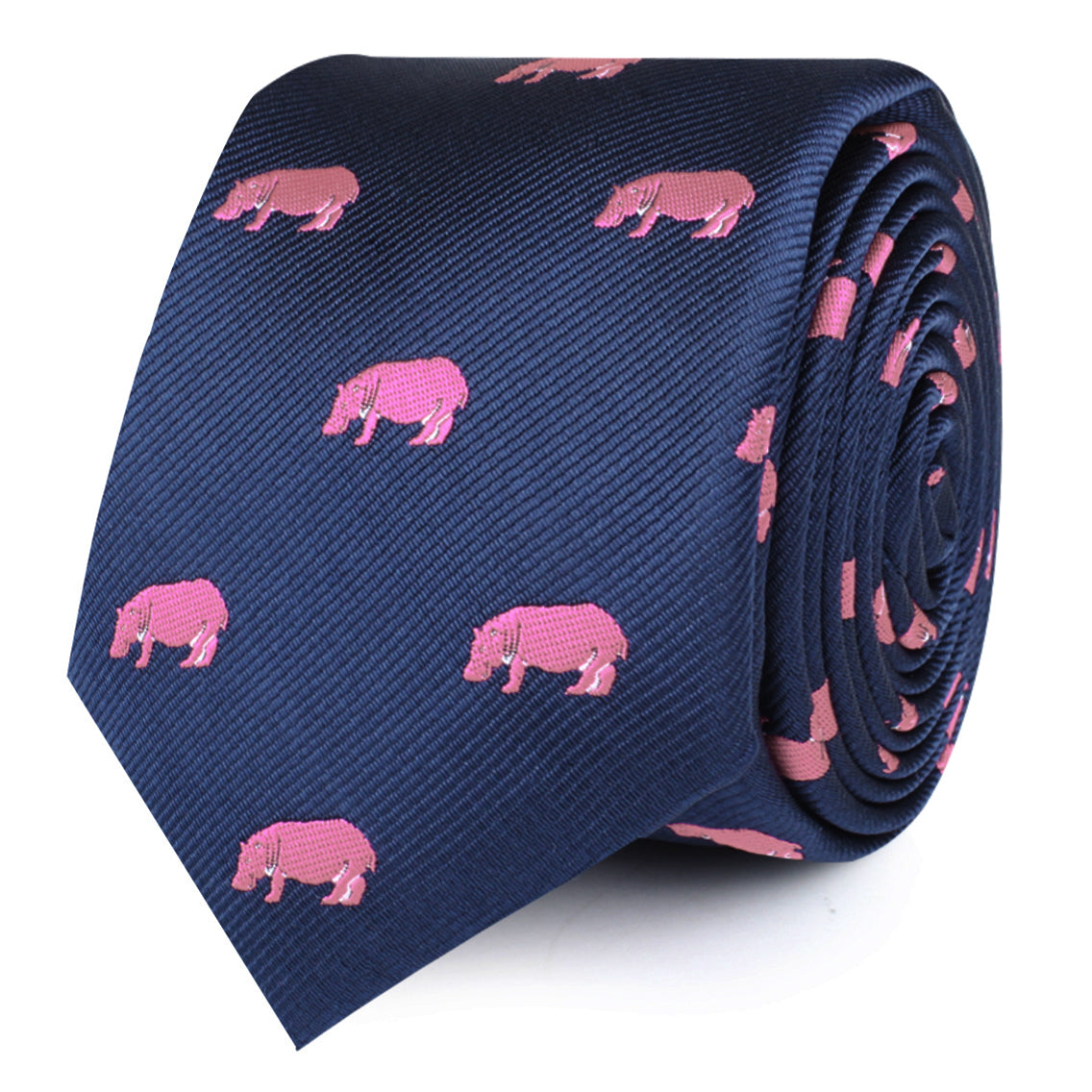 Pink Hippo Skinny Ties