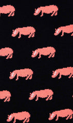 Pink Hippo Socks Fabric