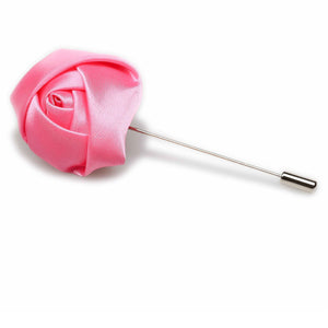 Pink Satin Rose Lapel Pin